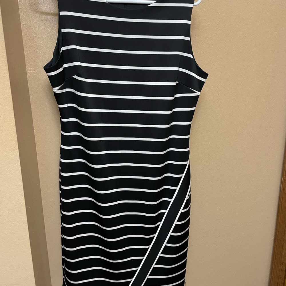 Black with white stripe dress